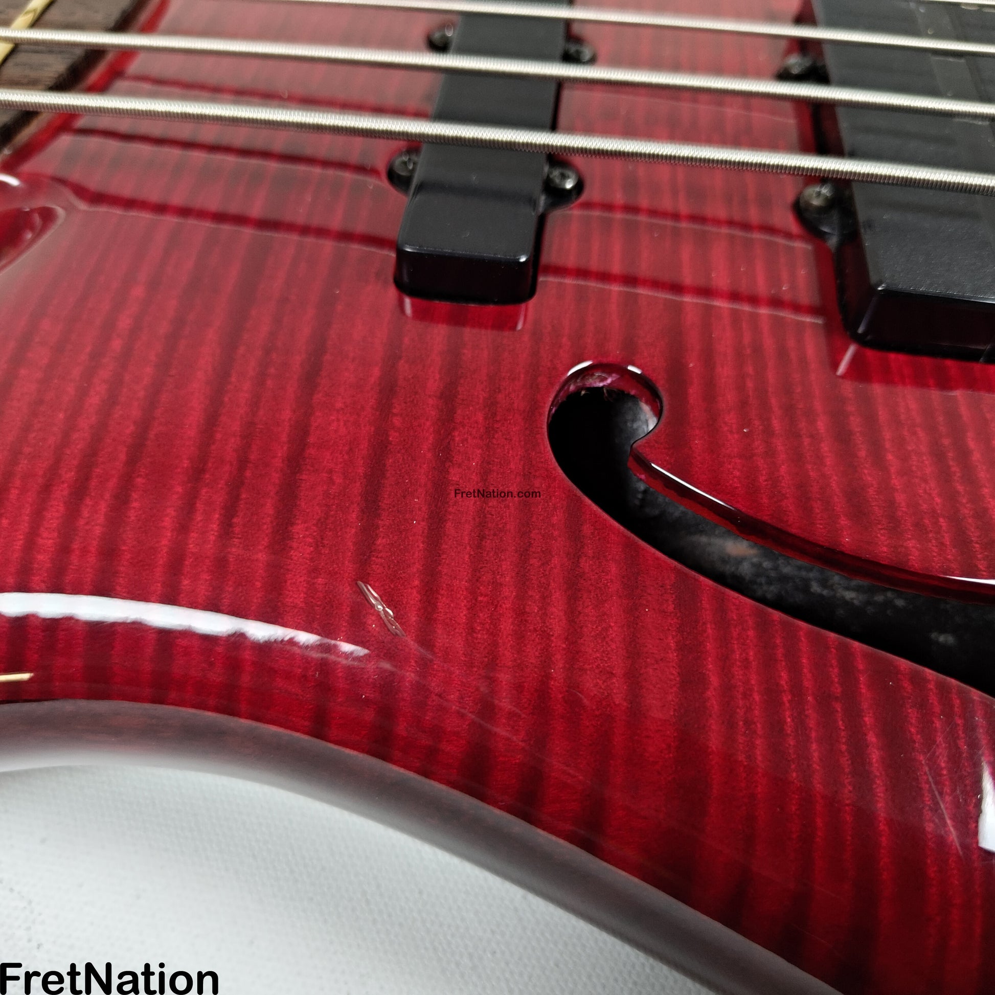Fret Nation Warwick Infinity 4-String Bass Burgundy Red w/ LED's - 9.50lbs G 079241-00 Pre-Owned