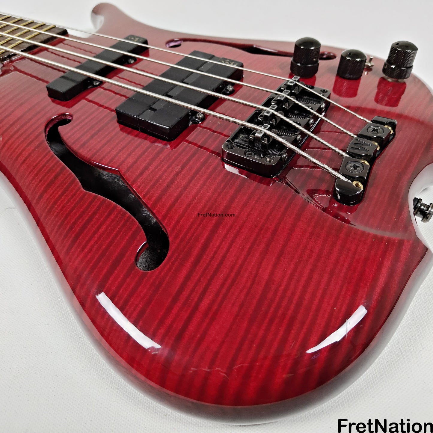 Fret Nation Warwick Infinity 4-String Bass Burgundy Red w/ LED's - 9.50lbs G 079241-00 Pre-Owned