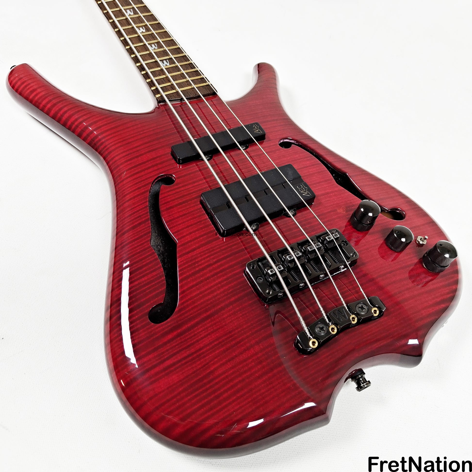 Fret Nation Warwick Infinity 4-String Bass Burgundy Red w/ LED's - 9.50lbs G 079241-00 Pre-Owned