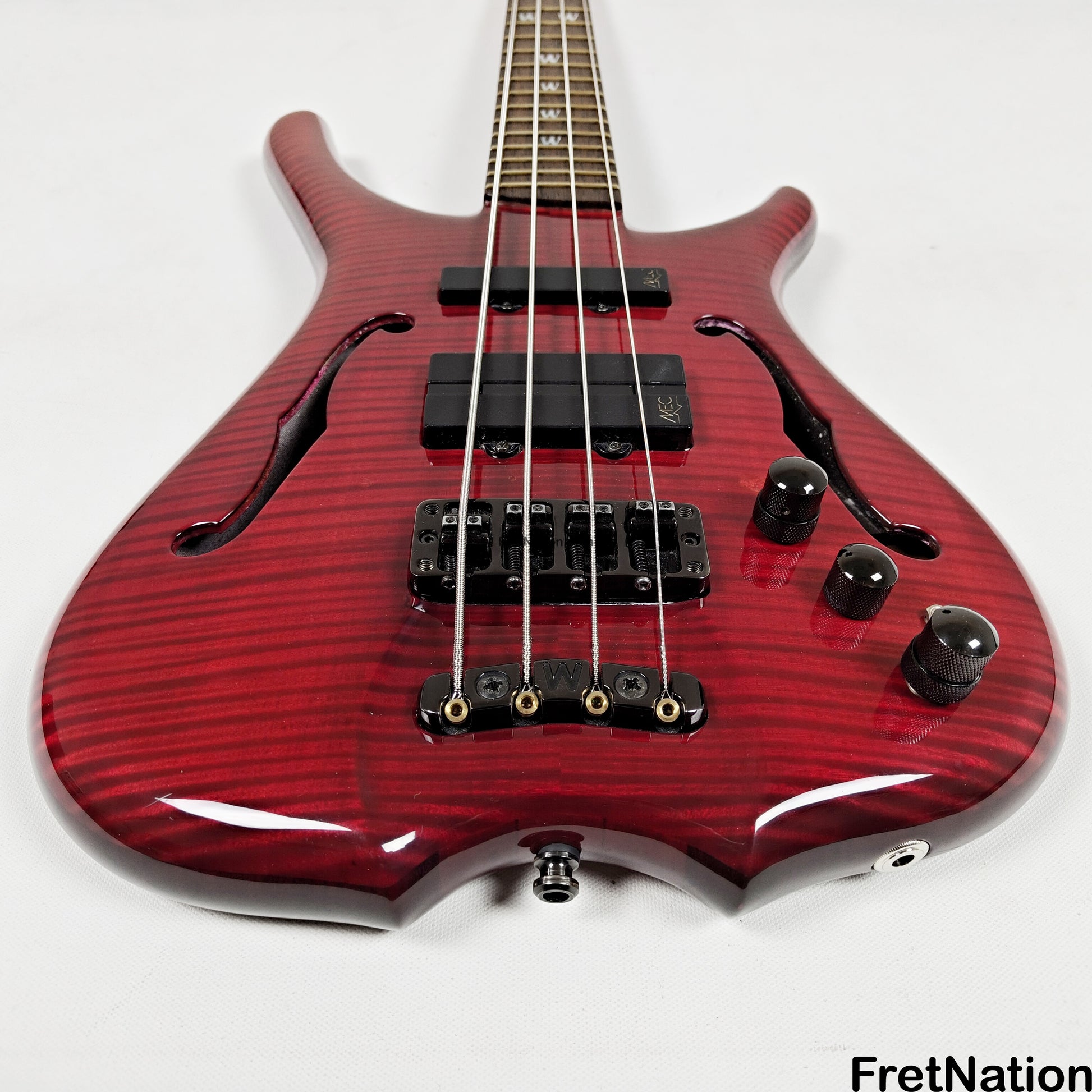 Fret Nation Warwick Infinity 4-String Bass Burgundy Red w/ LED's - 9.50lbs G 079241-00 Pre-Owned