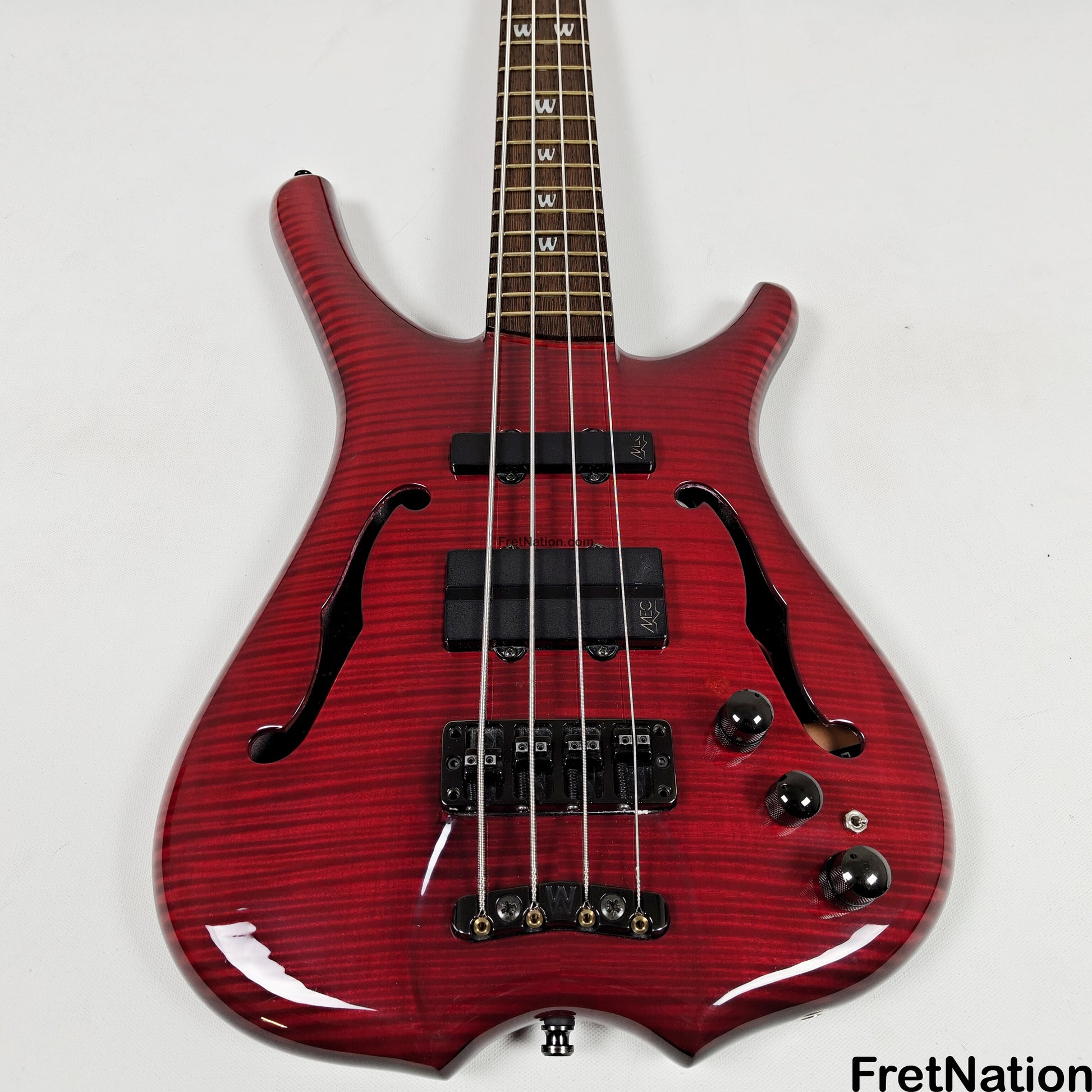 Fret Nation Warwick Infinity 4-String Bass Burgundy Red w/ LED's - 9.50lbs G 079241-00 Pre-Owned