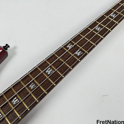 Fret Nation Warwick Infinity 4-String Bass Burgundy Red w/ LED's - 9.50lbs G 079241-00 Pre-Owned