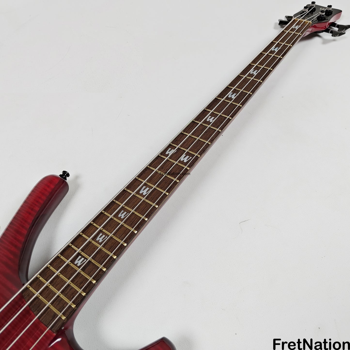 Fret Nation Warwick Infinity 4-String Bass Burgundy Red w/ LED's - 9.50lbs G 079241-00 Pre-Owned
