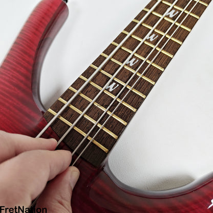 Fret Nation Warwick Infinity 4-String Bass Burgundy Red w/ LED's - 9.50lbs G 079241-00 Pre-Owned