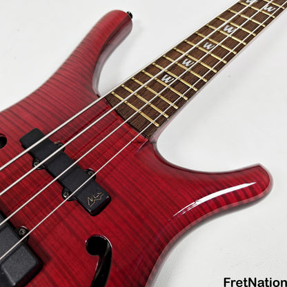 Fret Nation Warwick Infinity 4-String Bass Burgundy Red w/ LED's - 9.50lbs G 079241-00 Pre-Owned