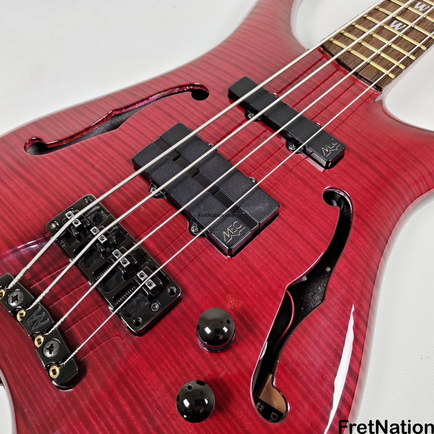 Fret Nation Warwick Infinity 4-String Bass Burgundy Red w/ LED's - 9.50lbs G 079241-00 Pre-Owned