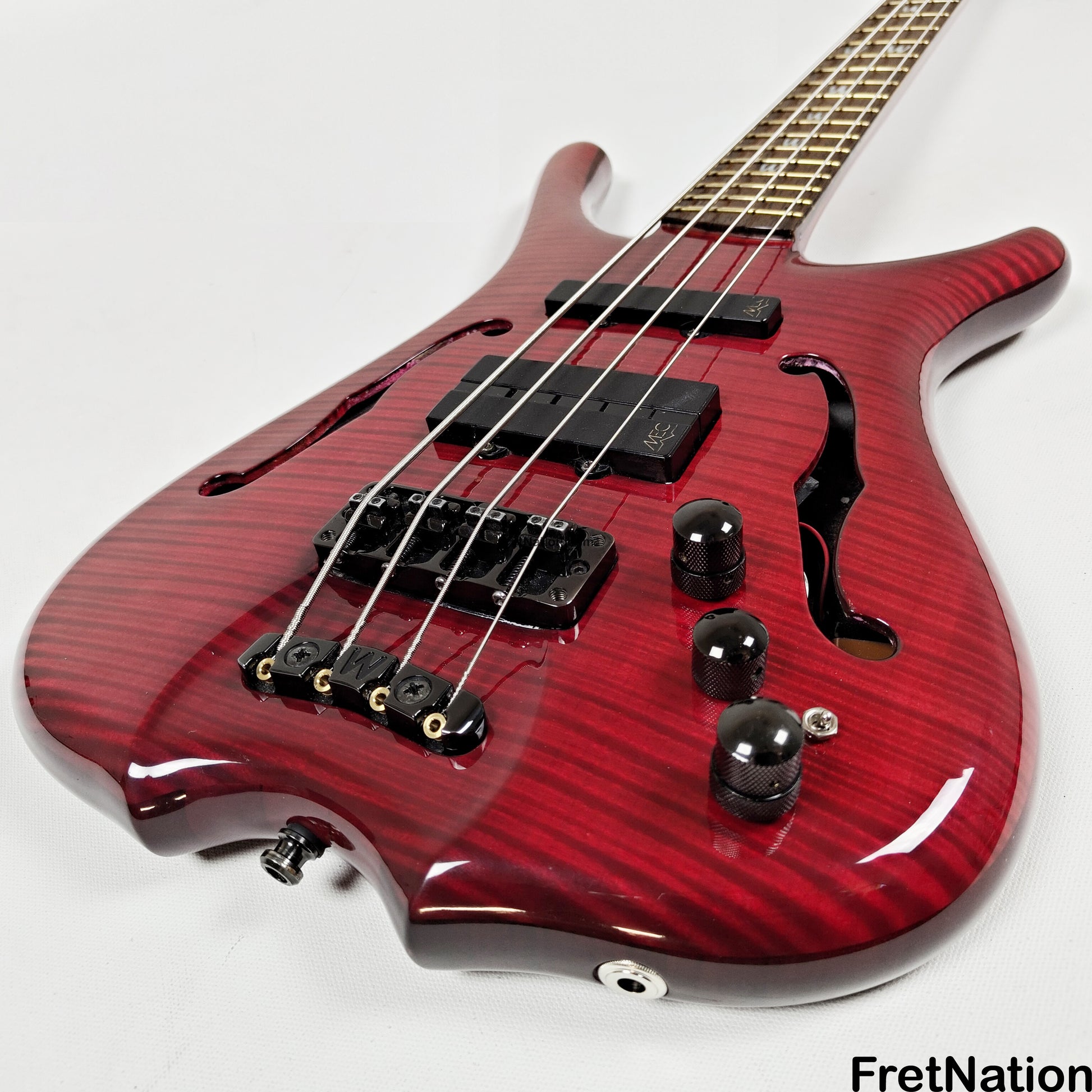 Fret Nation Warwick Infinity 4-String Bass Burgundy Red w/ LED's - 9.50lbs G 079241-00 Pre-Owned