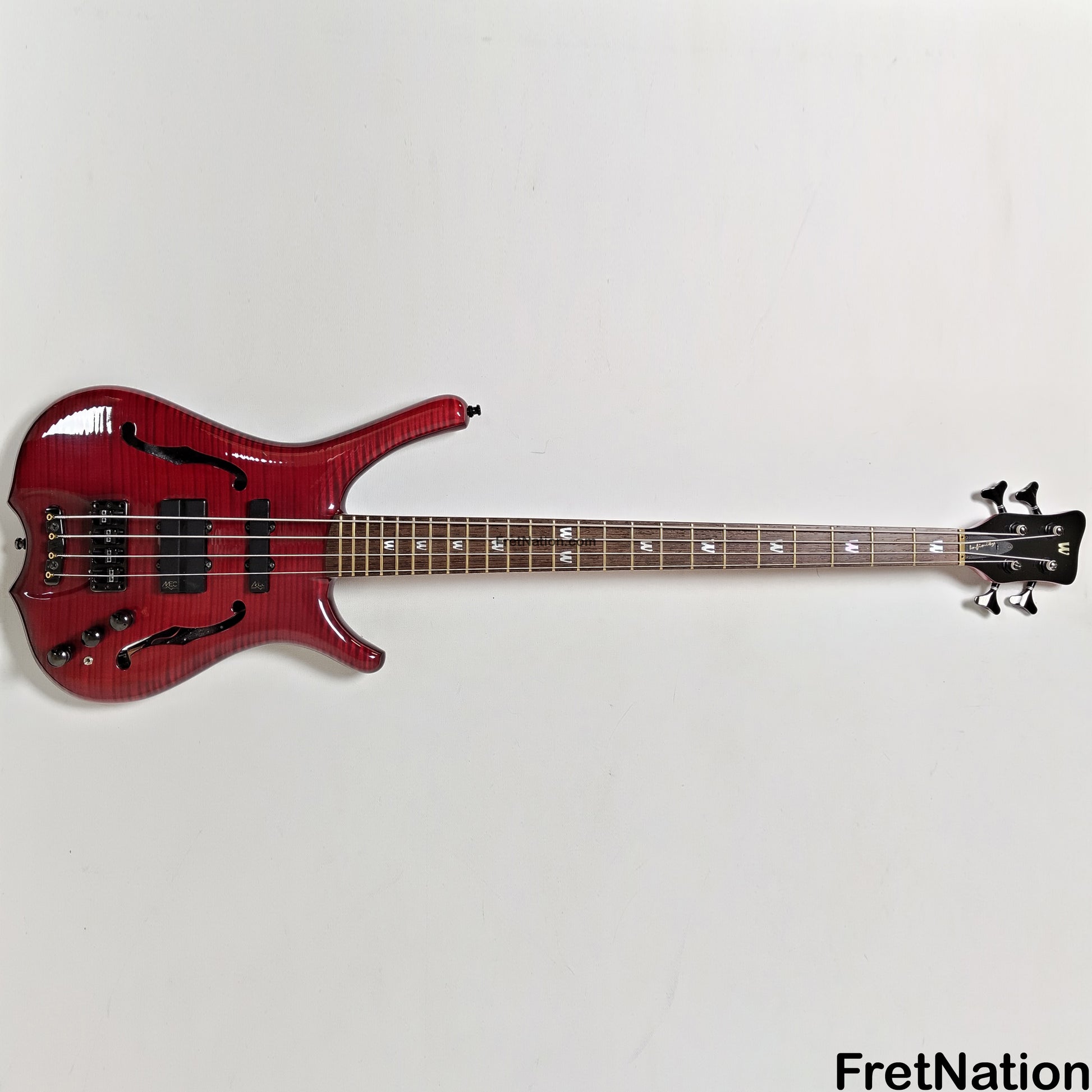 Fret Nation Warwick Infinity 4-String Bass Burgundy Red w/ LED's - 9.50lbs G 079241-00 Pre-Owned