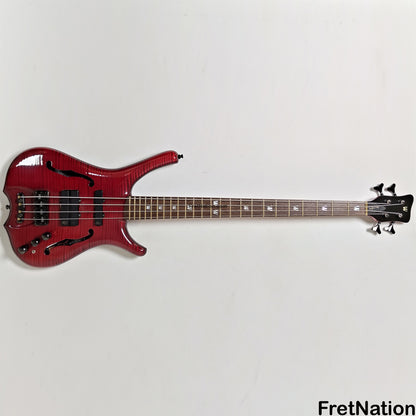 Fret Nation Warwick Infinity 4-String Bass Burgundy Red w/ LED's - 9.50lbs G 079241-00 Pre-Owned