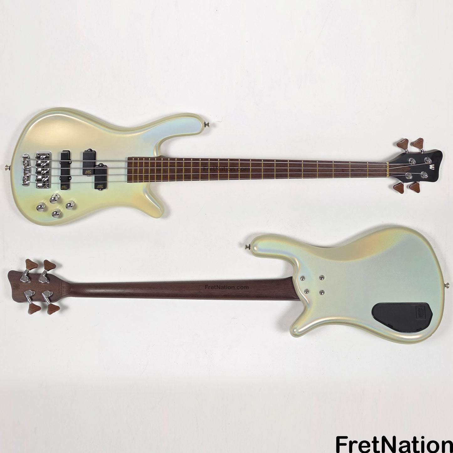 Fret Nation Warwick CustomShop Streamer LX 4-String Bass White Pearl Glow-In-The-Dark 9.90lbs F-161362-15 - Pre-Owned