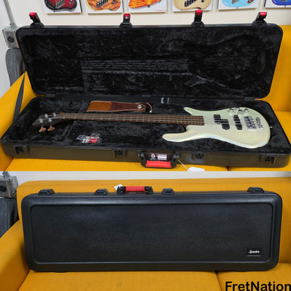 Fret Nation Warwick CustomShop Streamer LX 4-String Bass White Pearl Glow-In-The-Dark 9.90lbs F-161362-15 - Pre-Owned