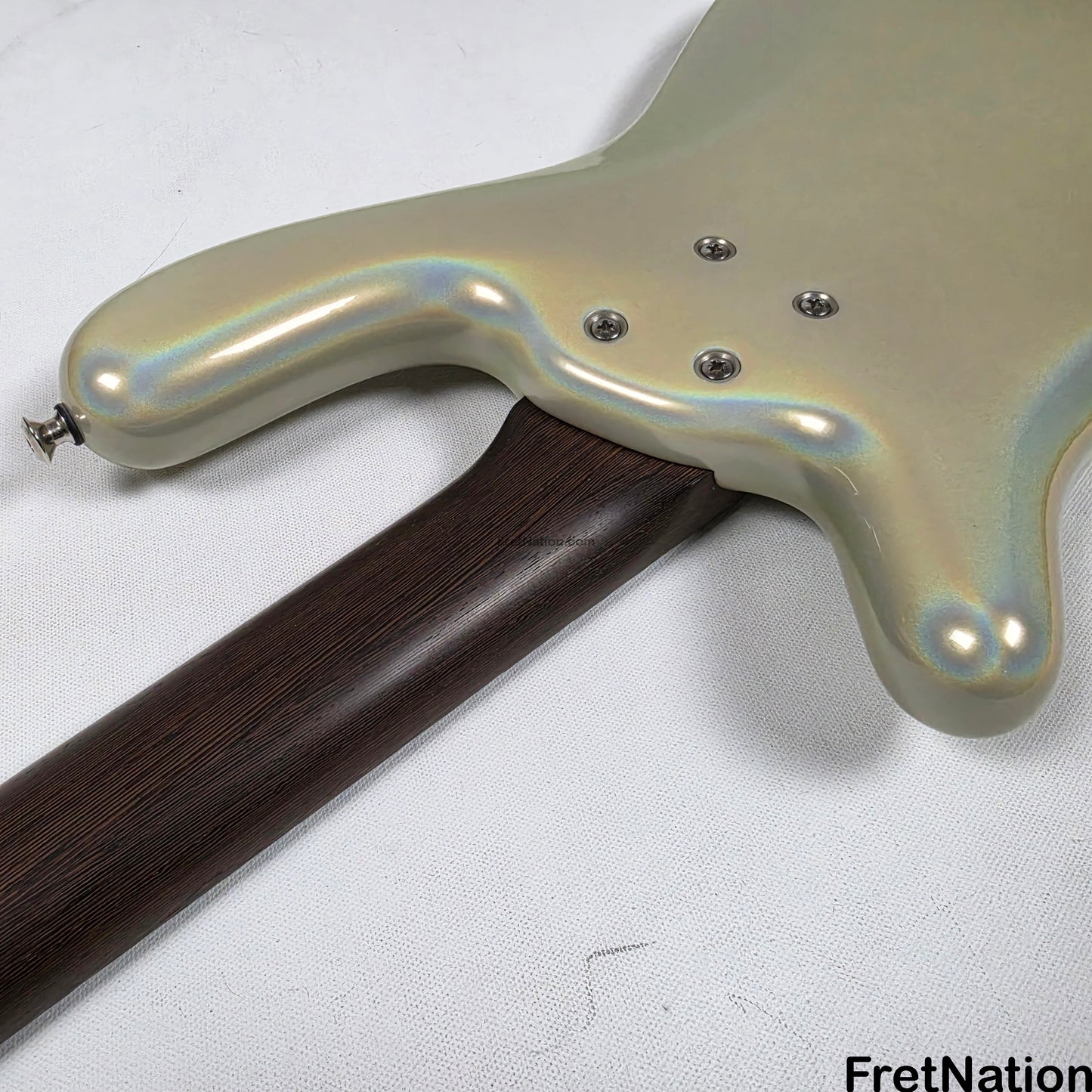 Fret Nation Warwick CustomShop Streamer LX 4-String Bass White Pearl Glow-In-The-Dark 9.90lbs F-161362-15 - Pre-Owned