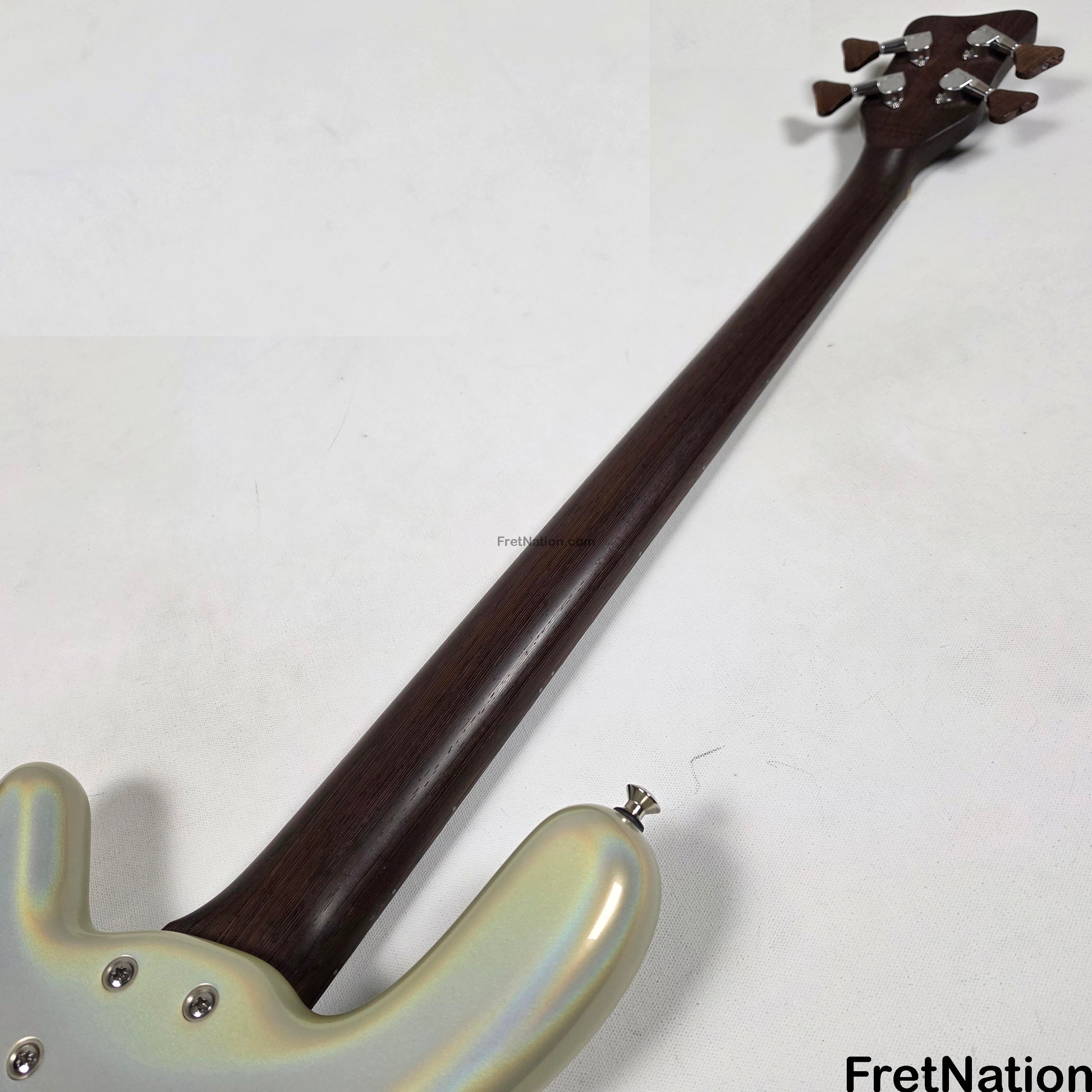 Fret Nation Warwick CustomShop Streamer LX 4-String Bass White Pearl Glow-In-The-Dark 9.90lbs F-161362-15 - Pre-Owned
