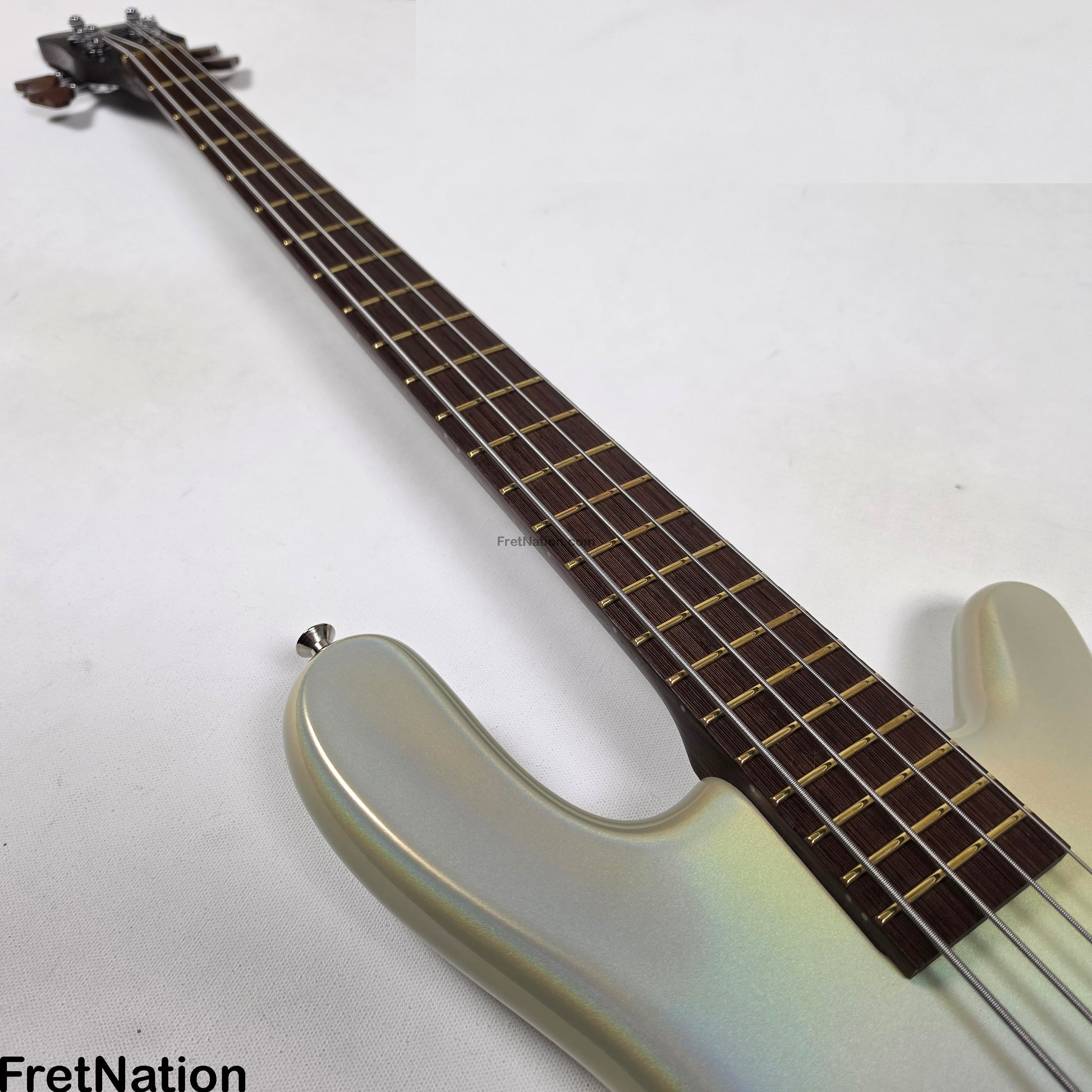 Fret Nation Warwick CustomShop Streamer LX 4-String Bass White Pearl Glow-In-The-Dark 9.90lbs F-161362-15 - Pre-Owned