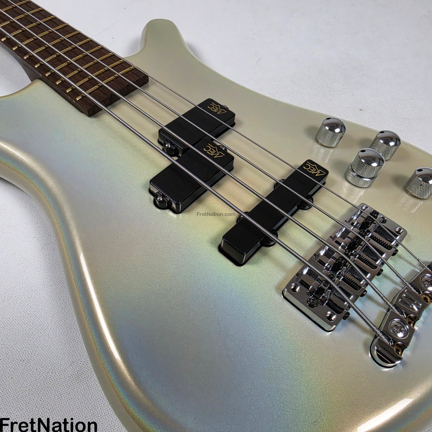 Fret Nation Warwick CustomShop Streamer LX 4-String Bass White Pearl Glow-In-The-Dark 9.90lbs F-161362-15 - Pre-Owned