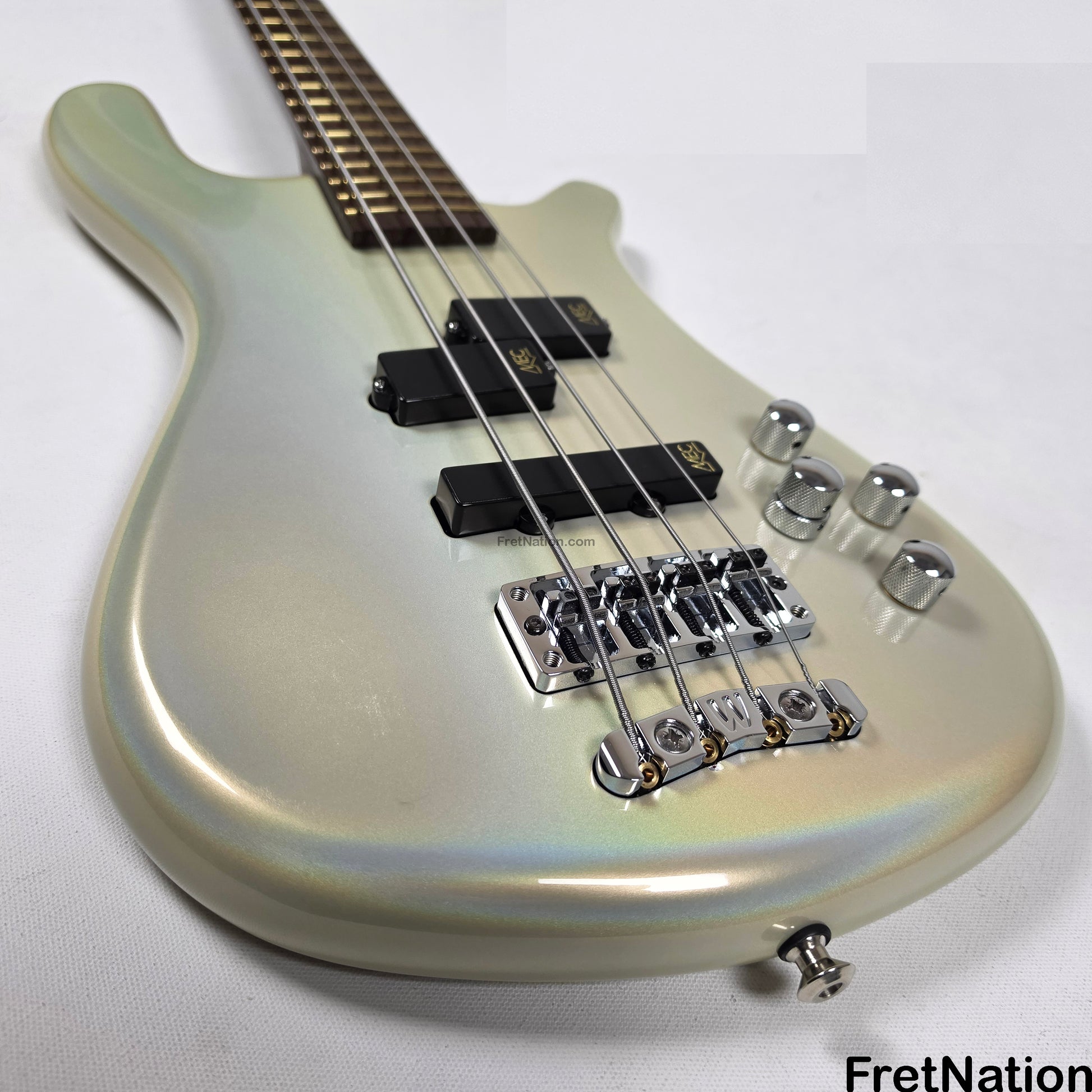 Fret Nation Warwick CustomShop Streamer LX 4-String Bass White Pearl Glow-In-The-Dark 9.90lbs F-161362-15 - Pre-Owned