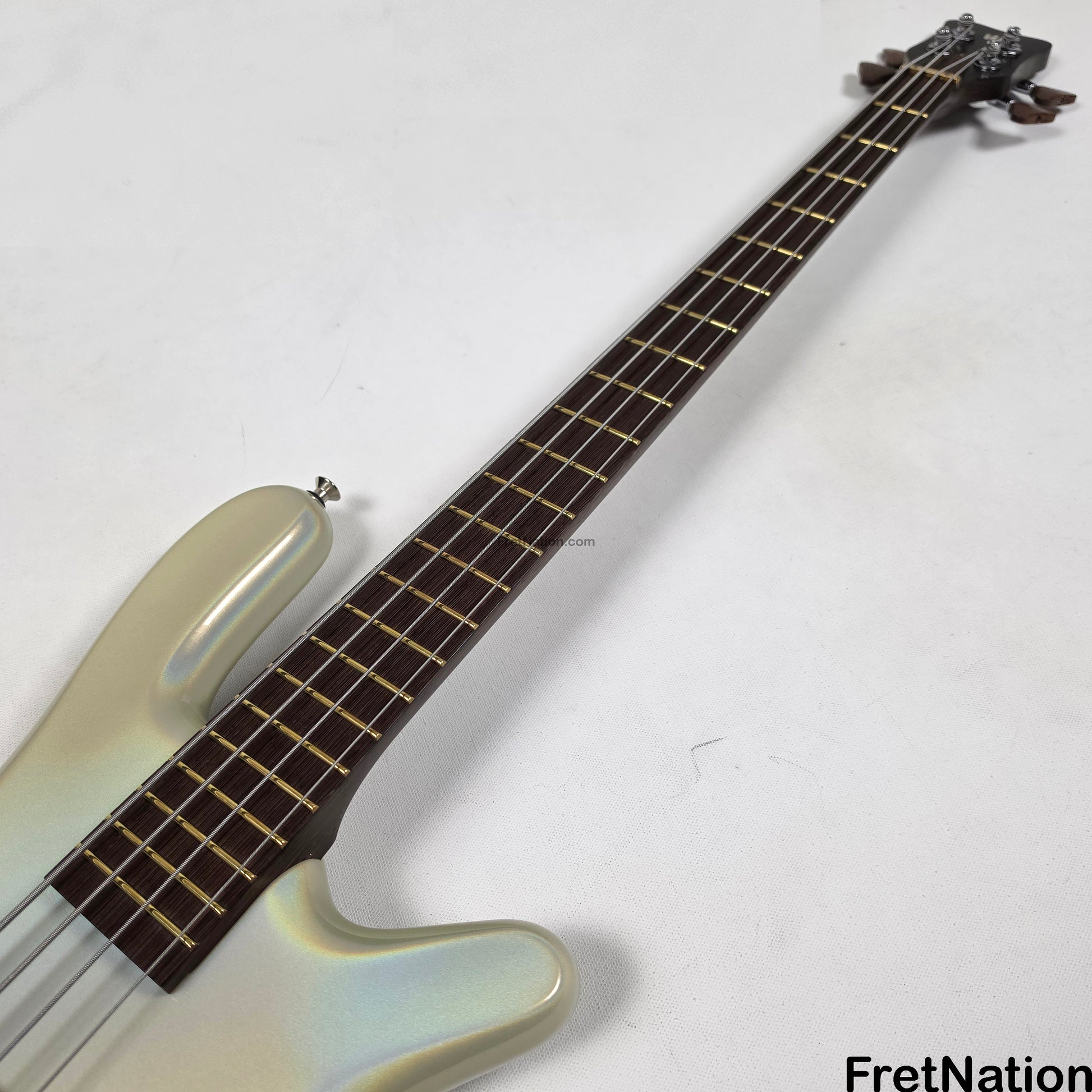 Fret Nation Warwick CustomShop Streamer LX 4-String Bass White Pearl Glow-In-The-Dark 9.90lbs F-161362-15 - Pre-Owned