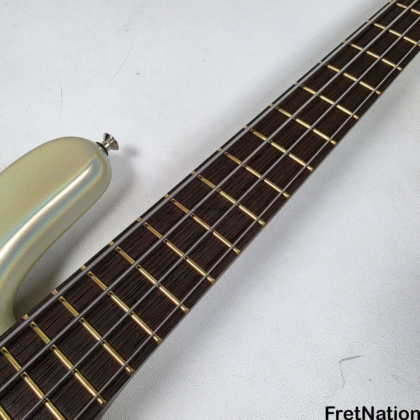 Fret Nation Warwick CustomShop Streamer LX 4-String Bass White Pearl Glow-In-The-Dark 9.90lbs F-161362-15 - Pre-Owned
