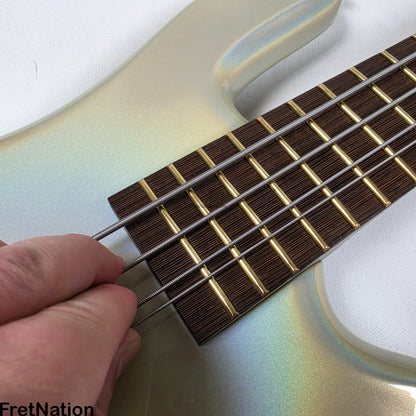 Fret Nation Warwick CustomShop Streamer LX 4-String Bass White Pearl Glow-In-The-Dark 9.90lbs F-161362-15 - Pre-Owned