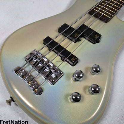 Fret Nation Warwick CustomShop Streamer LX 4-String Bass White Pearl Glow-In-The-Dark 9.90lbs F-161362-15 - Pre-Owned
