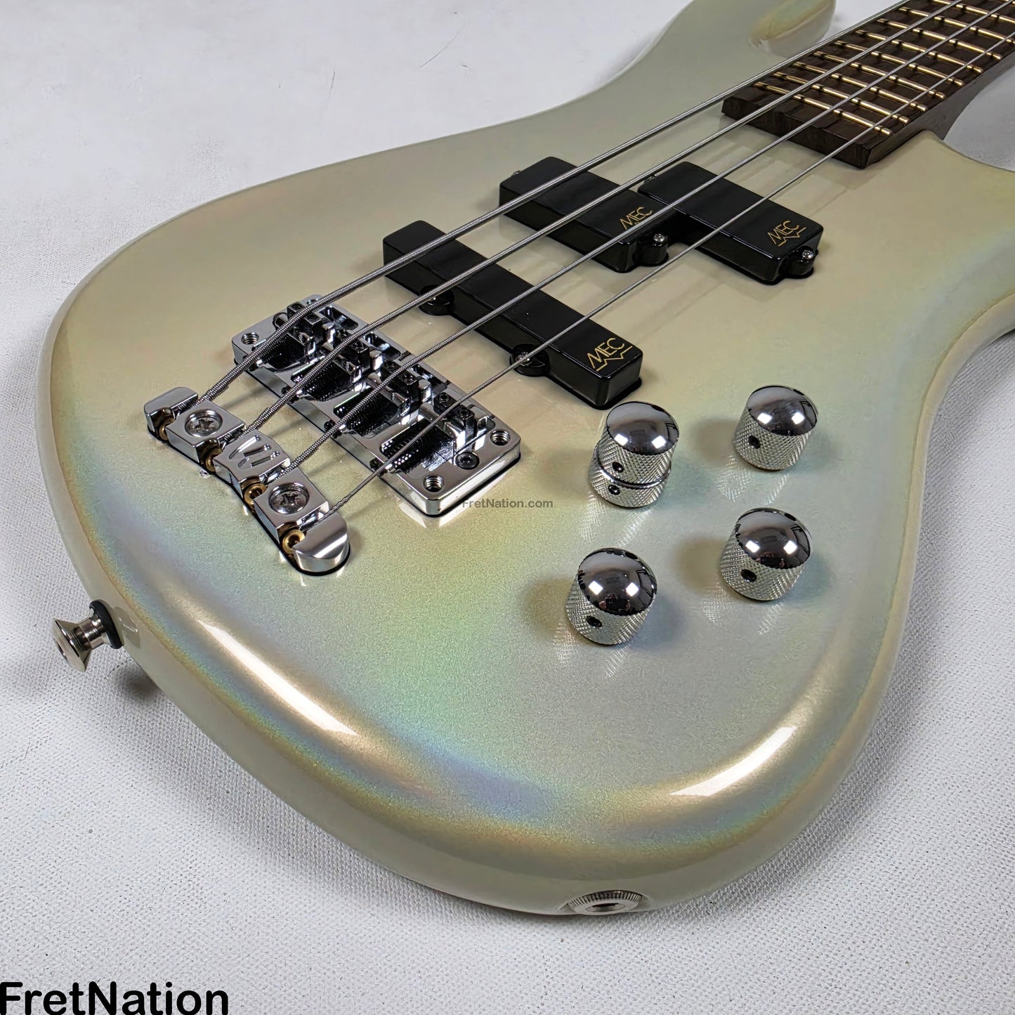 Fret Nation Warwick CustomShop Streamer LX 4-String Bass White Pearl Glow-In-The-Dark 9.90lbs F-161362-15 - Pre-Owned