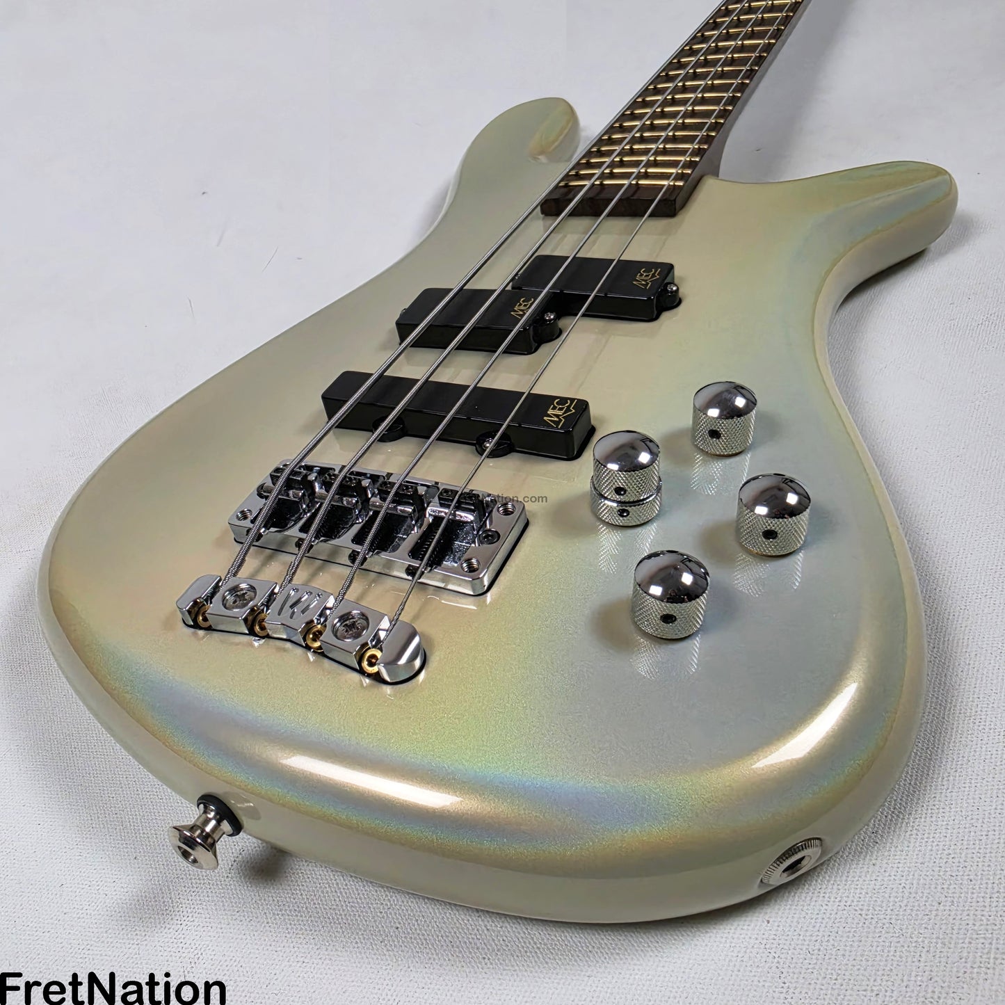 Fret Nation Warwick CustomShop Streamer LX 4-String Bass White Pearl Glow-In-The-Dark 9.90lbs F-161362-15 - Pre-Owned