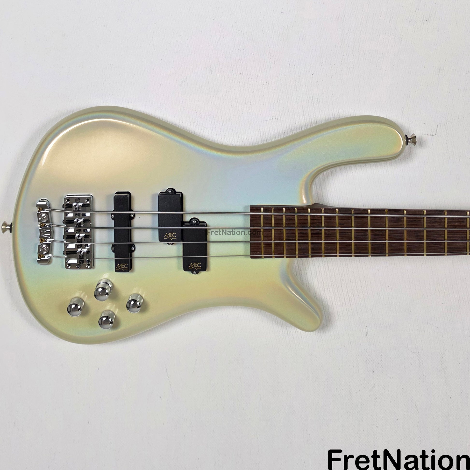 Fret Nation Warwick CustomShop Streamer LX 4-String Bass White Pearl Glow-In-The-Dark 9.90lbs F-161362-15 - Pre-Owned