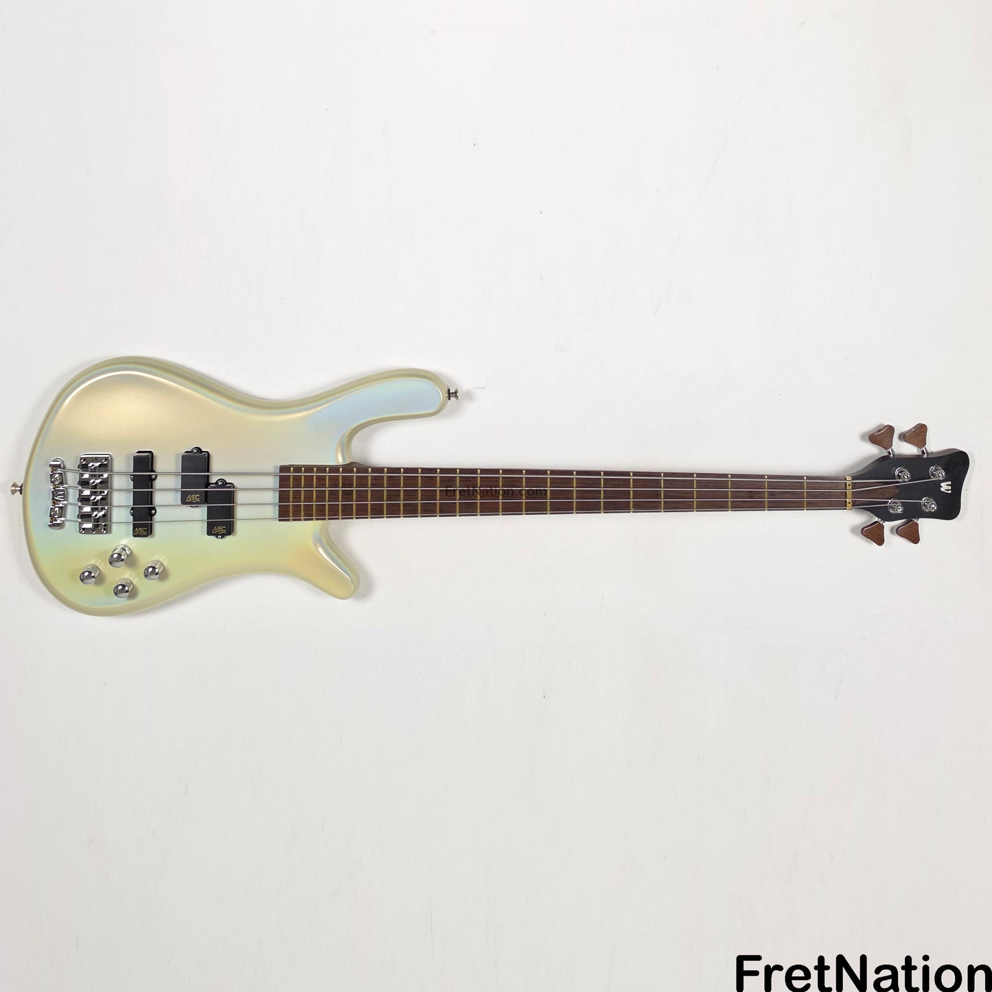 Fret Nation Warwick CustomShop Streamer LX 4-String Bass White Pearl Glow-In-The-Dark 9.90lbs F-161362-15 - Pre-Owned