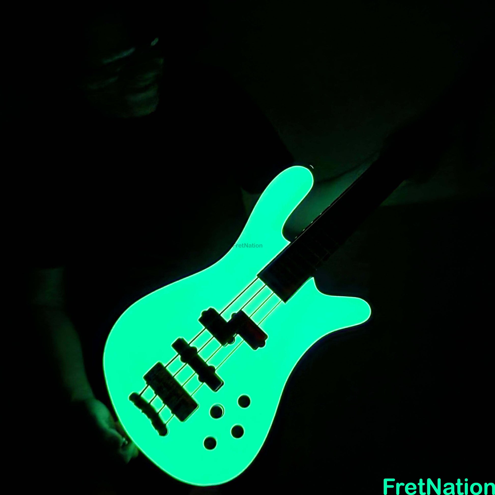Fret Nation Warwick CustomShop Streamer LX 4-String Bass White Pearl Glow-In-The-Dark 9.90lbs F-161362-15 - Pre-Owned