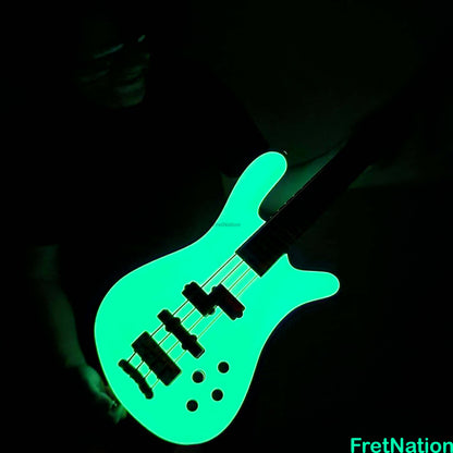 Fret Nation Warwick CustomShop Streamer LX 4-String Bass White Pearl Glow-In-The-Dark 9.90lbs F-161362-15 - Pre-Owned