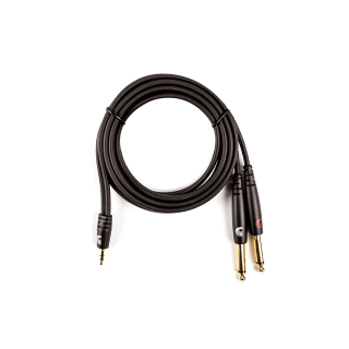 D'Addario D'Addario Custom Series 1/8 Inch to Dual 1/4" Audio Cable 6' - PW-MPTS-06