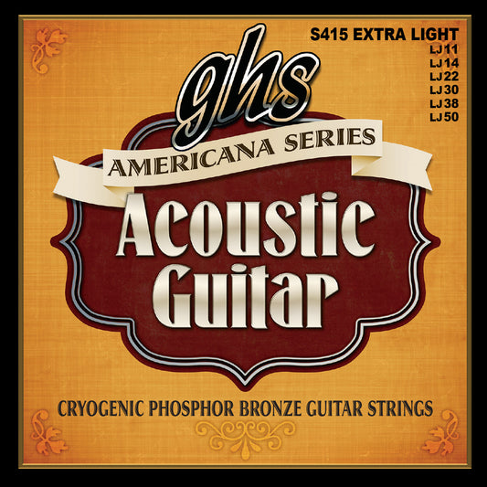 GHS Strings GHS Americana Phosphor Bronze Acoustic Guitar String Set - 11-50 Extra Light S415