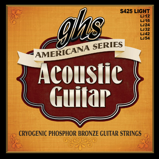 GHS Strings GHS Americana Phosphor Bronze Acoustic Guitar String Set - 12-54 Light S425