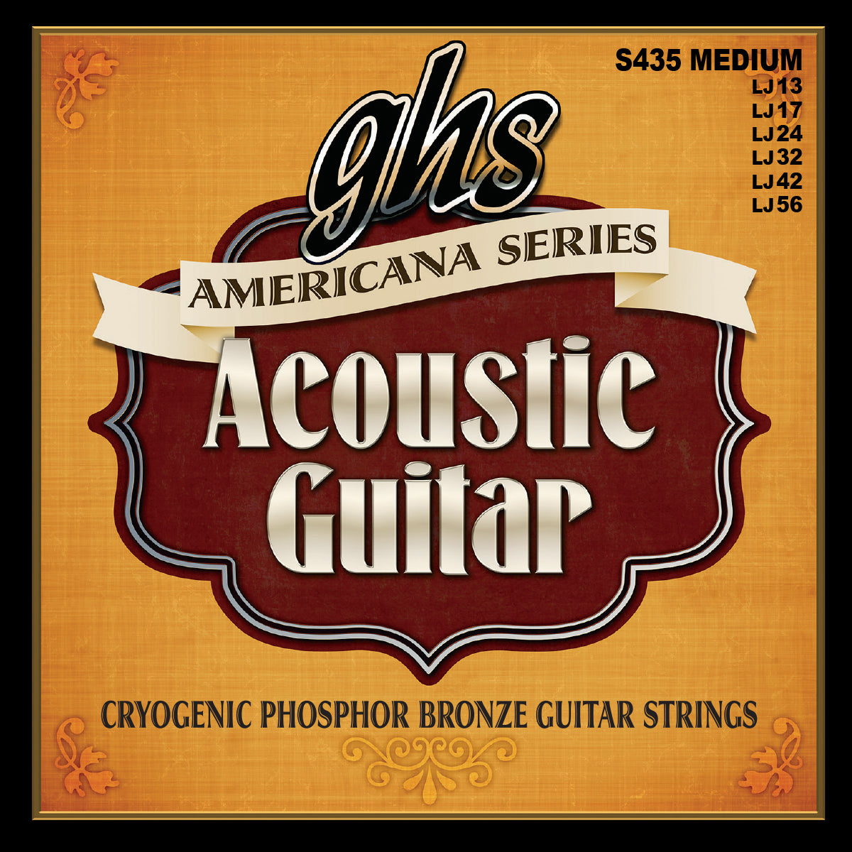 GHS Strings GHS Americana Phosphor Bronze Acoustic Guitar String Set - 13-56 Medium S435
