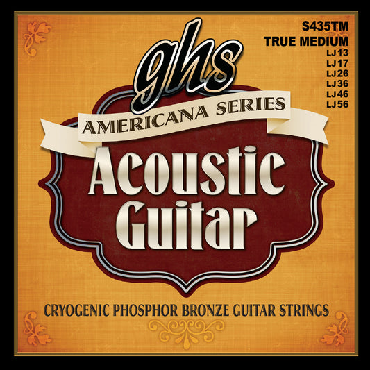 GHS Strings GHS Americana Phosphor Bronze Acoustic Guitar String Set - 13-56 True Medium S435TM