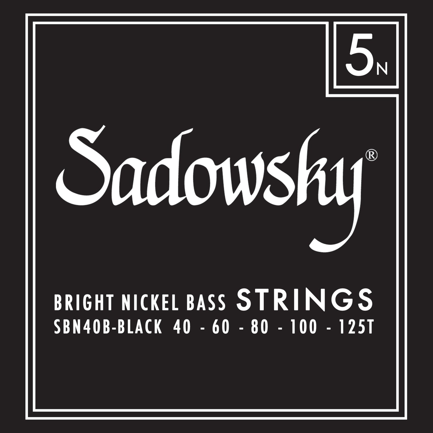 Sadowsky Sadowsky Black Label Nickel Plated Steel Bass String Set Long Scale - 5-String 40-125T SBN40B-BLK