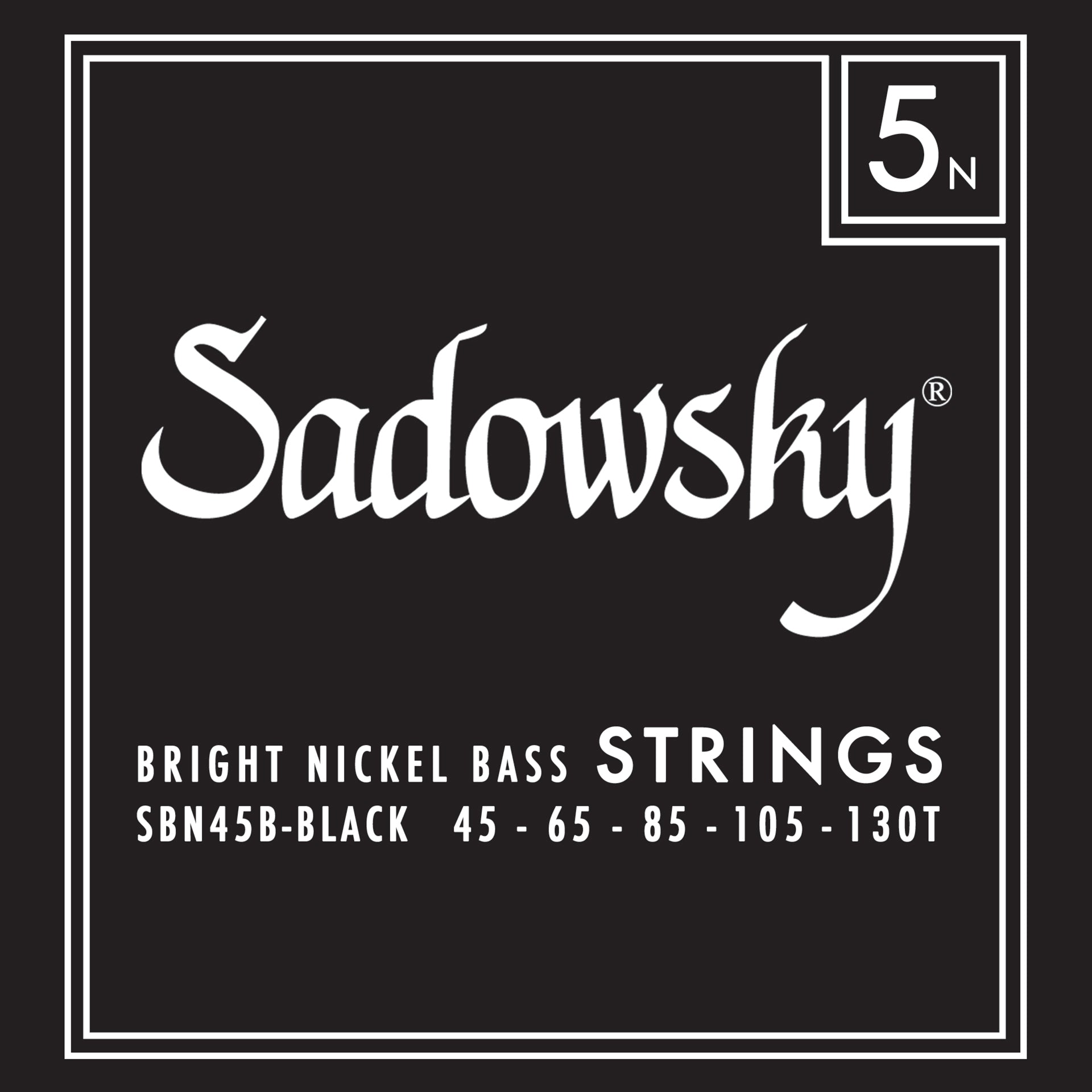 Sadowsky Sadowsky Black Label Nickel Plated Steel Bass String Set Long Scale - 5-String 45-130T SBN45B-BLK