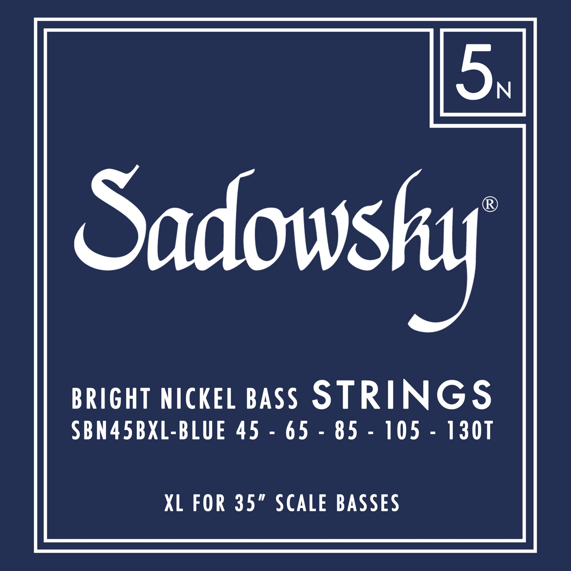 Sadowsky Sadowsky Blue Label Nickel Bass String Set Super Long Scale - 5-String 45-130T SBN45BXL-BLU