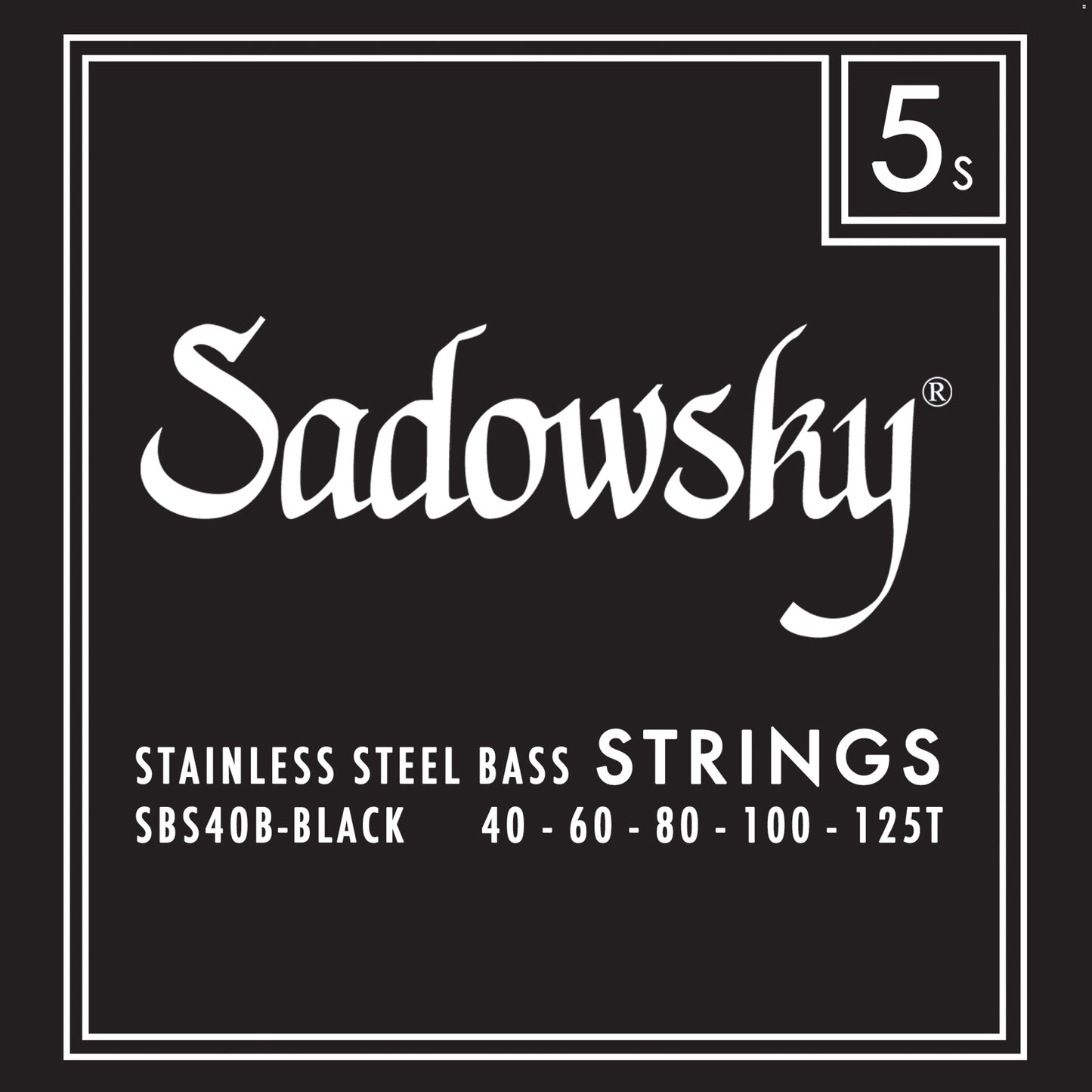 Sadowsky Sadowsky Black Label Stainless Steel Bass String Set Long Scale - 5-String 40-125T SBS40B-BLK