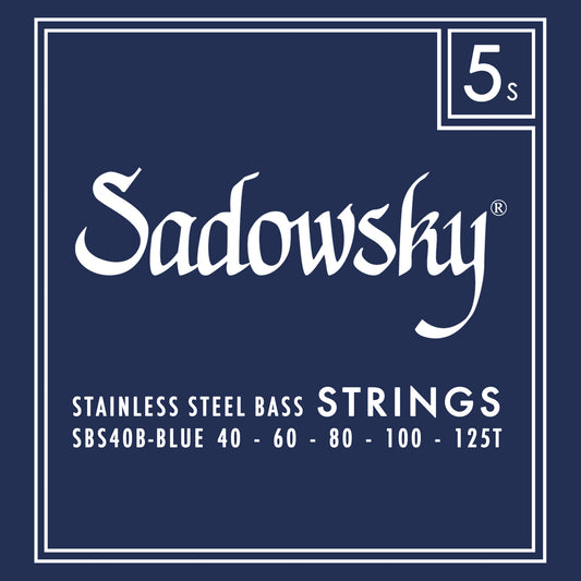 Sadowsky Sadowsky Blue Label Stainless Steel Bass String Set Long Scale - 5-String 40-125T SBS40B-BLU
