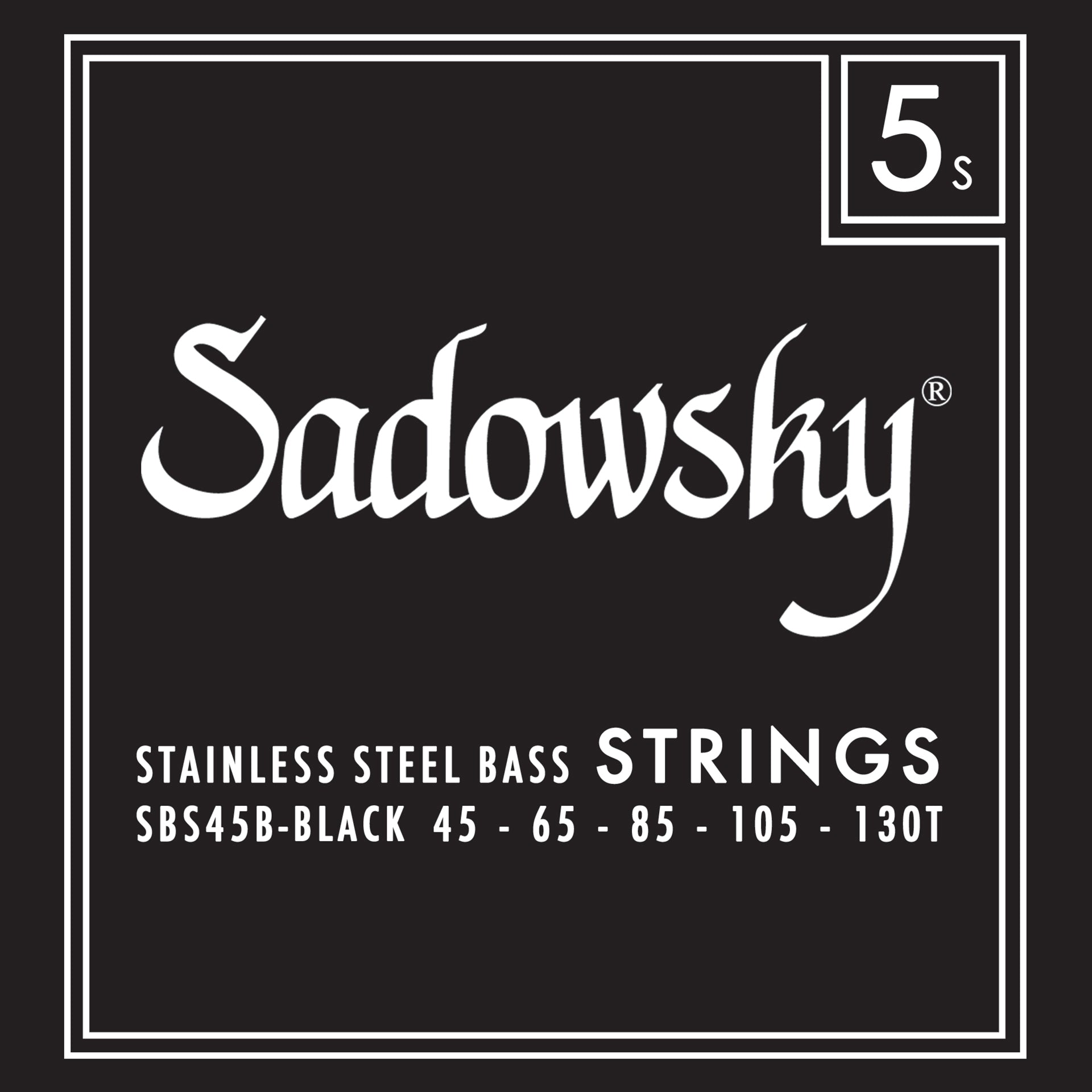 Sadowsky Sadowsky Black Label Stainless Steel Bass String Set Long Scale - 5-String 45-130T SBS45B-BLK