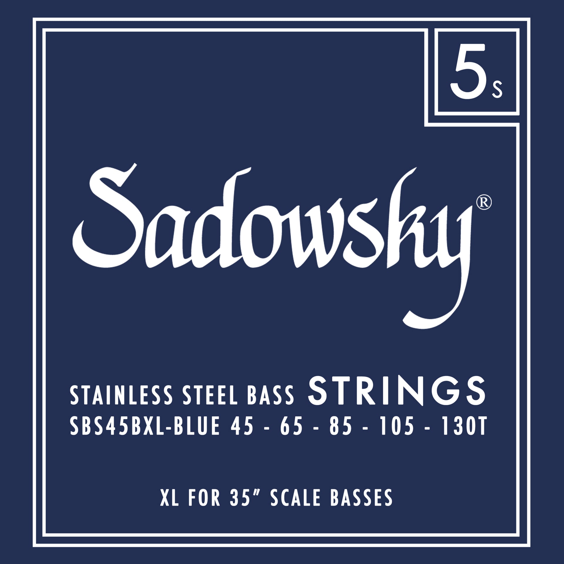 Sadowsky Sadowsky Blue Label Stainless Steel Bass String Set Super Long Scale - 5-String 45-130T SBS45BXL-BLU