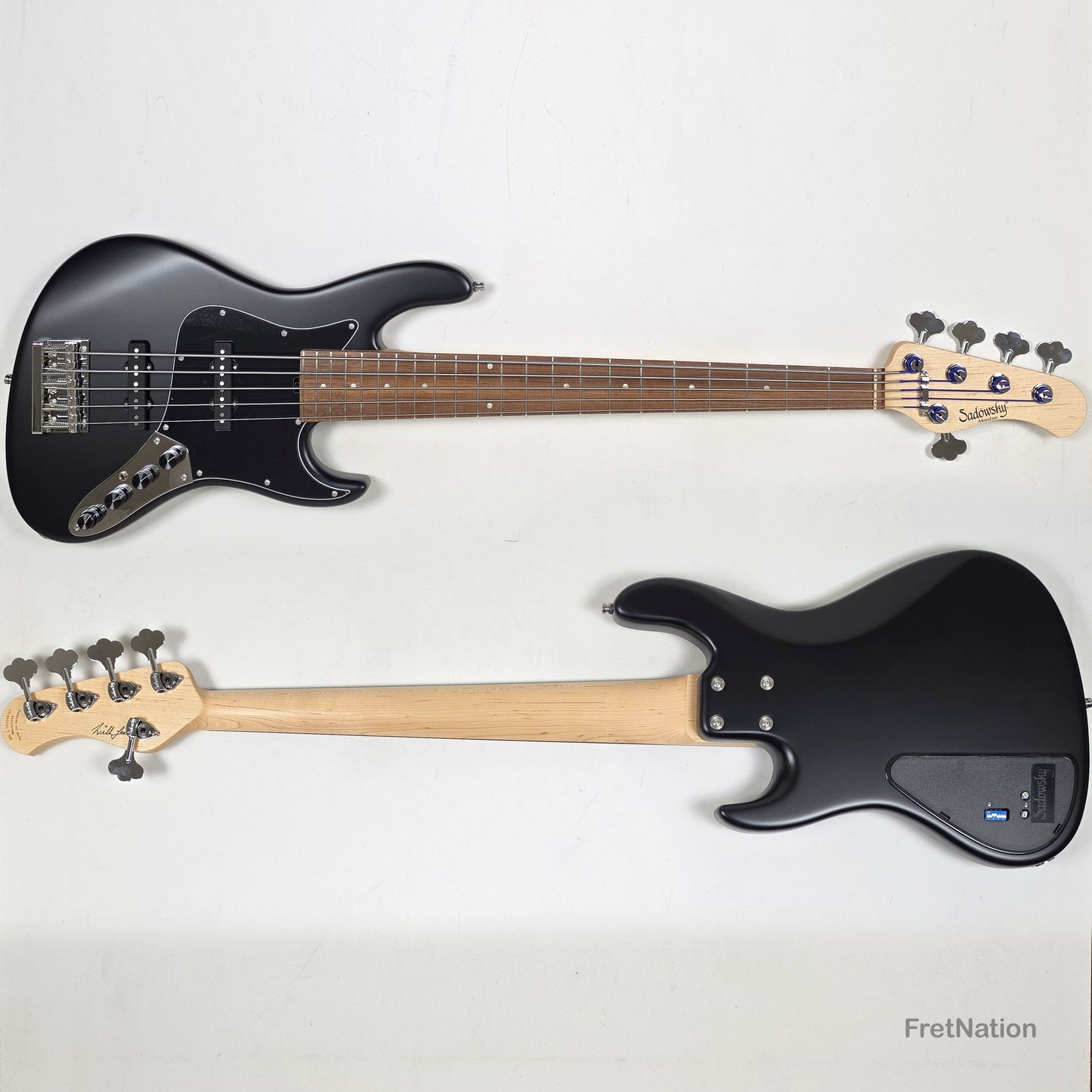 Sadowsky MetroLine Will Lee 22-Fret Solid Black Satin 5-String Bass 8.28lbs 3546#-23 22wl5