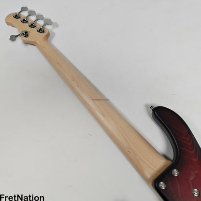 Fret Nation Sadowsky MetroLine Modern 24-Fret 5-String Bass - Burgundy Burst 8.06lbs 3650-23 - SML24MS5 41 ASH FR