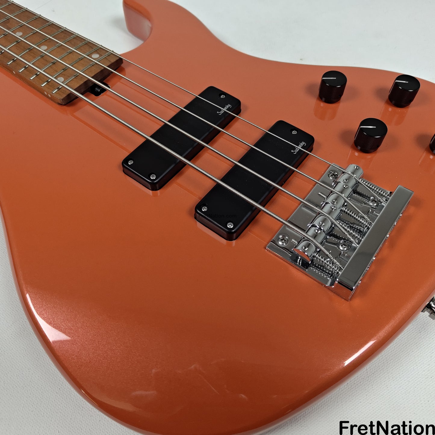 Sadowsky Sadowsky MetroExpress 24MS4 4-String Modern Bass - Solid Candy Apple Orange High Polish w/ Maple Fingerboard - 8.70lbs 0807-25