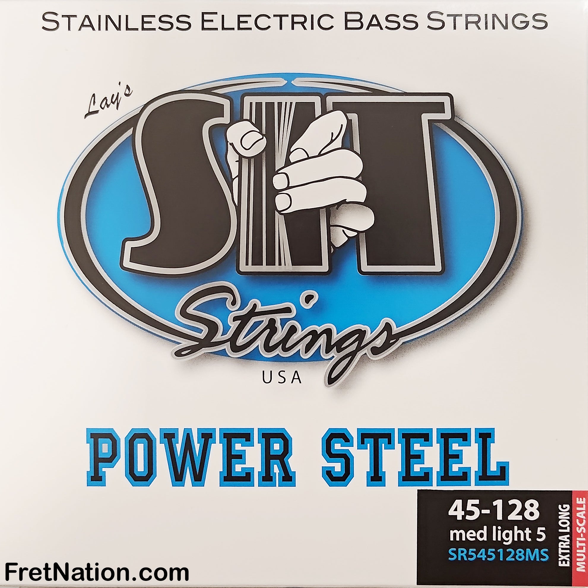 SIT Strings SIT Power Steel Stainless Bass String Set Dingwall Style - 5-String 45-128T SR545128MS