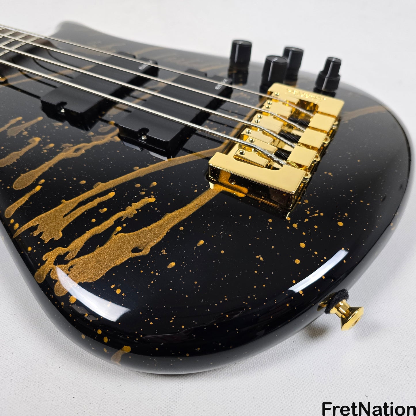 Spector Spector USA NS-2 4-String Bass Black w/ Gold Sparkle Drip 8.58lbs #1678