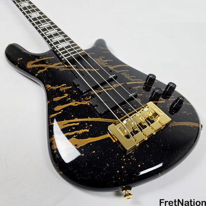 Spector Spector USA NS-2 4-String Bass Black w/ Gold Sparkle Drip 8.58lbs #1678