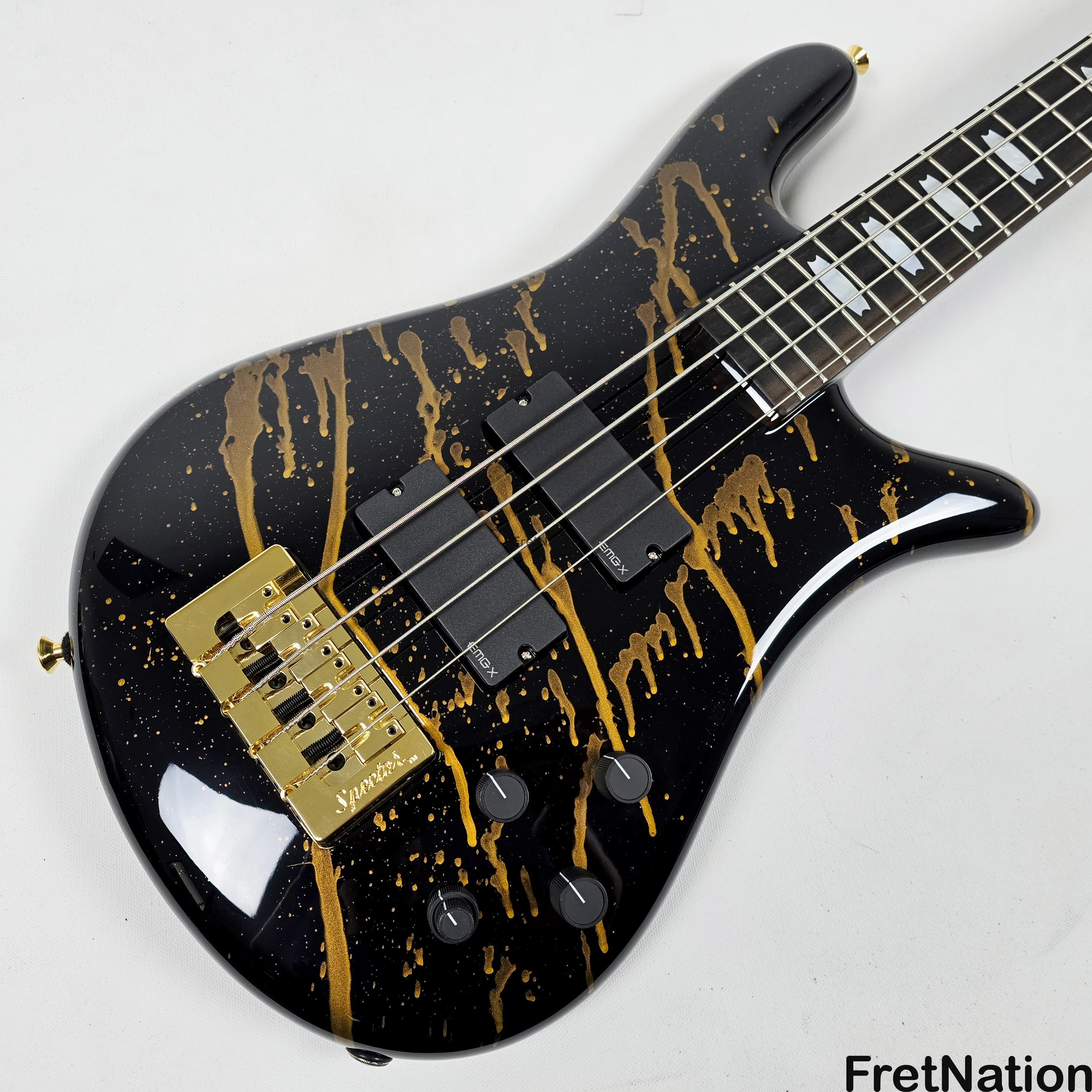 Spector USA NS-2 4-String Bass Black w/ Gold Sparkle Drip 8.58lbs #167 –  Fret Nation