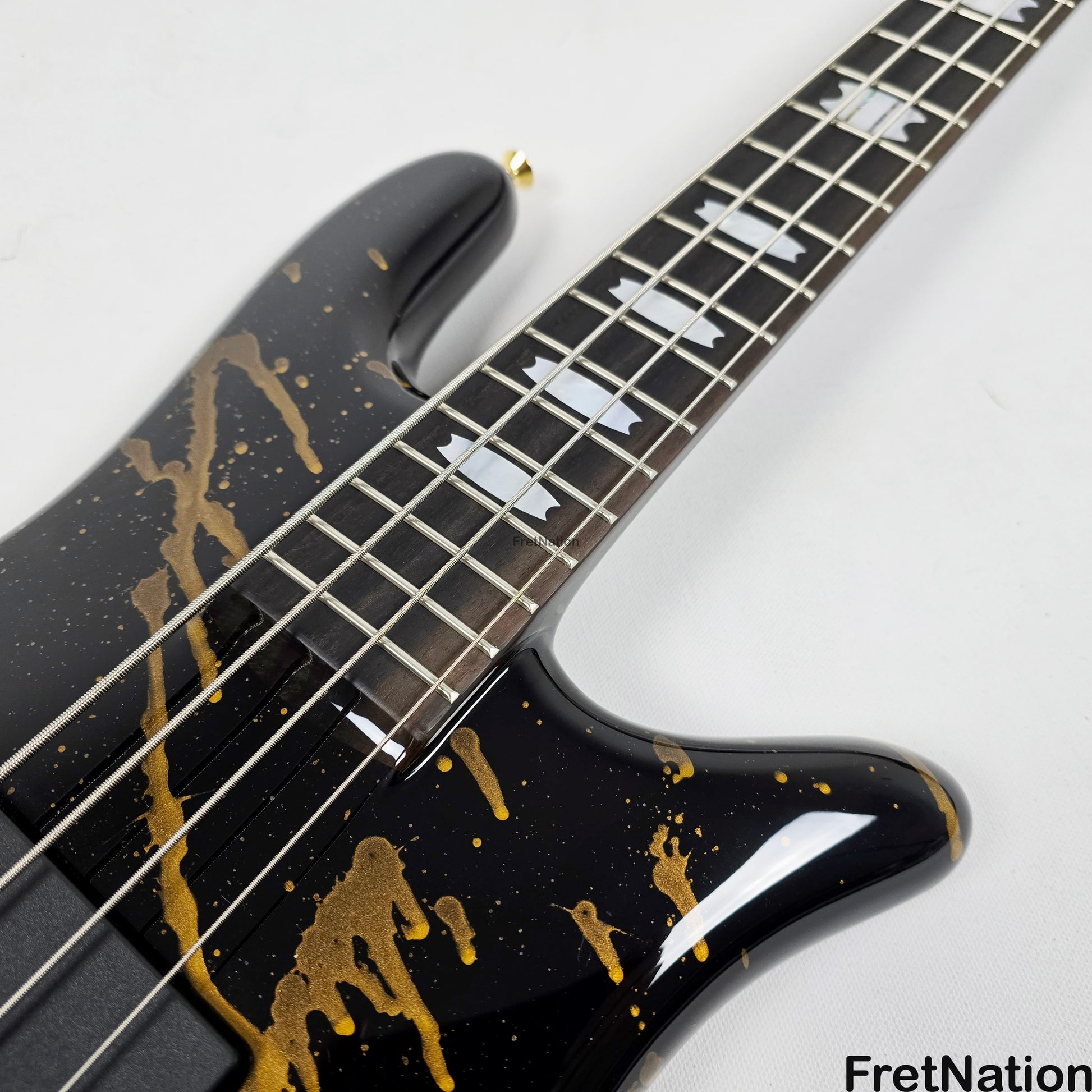 Spector Spector USA NS-2 4-String Bass Black w/ Gold Sparkle Drip 8.58lbs #1678